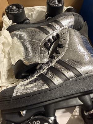 Adidas Superstar 82 Roller Skate Silver Metallic Black Shell Toe Women’s sz 5.5 - Thumbnail 16