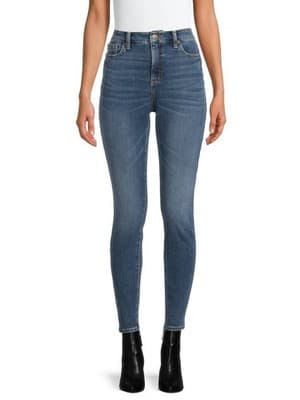 Time & Tru Women's High Rise Curvy Skinny Jeans Size 8 Medium Wash Denim New - Image 1