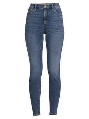 Time & Tru Women's High Rise Curvy Skinny Jeans Size 8 Medium Wash Denim New - Thumbnail 3