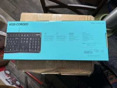 LOT OF 4 New In Box Logitech K120 USB Keyboard for PC - Black - Thumbnail 3