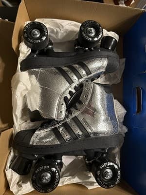 Adidas Superstar 82 Roller Skate Silver Metallic Black Shell Toe Women’s sz 5.5 - Thumbnail 15
