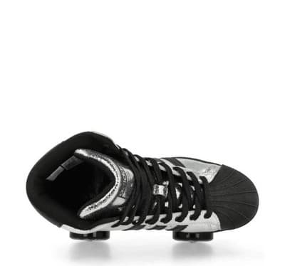 Adidas Superstar 82 Roller Skate Silver Metallic Black Shell Toe Women’s sz 5.5 - Thumbnail 3