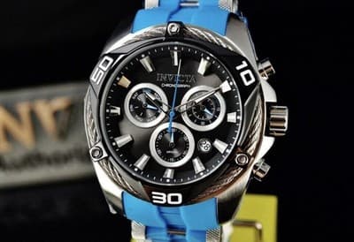 New Invicta Men's 50mm Bolt SWISS Ronda Z60 Quartz Chronograph Blue Strap Watch - Image 1