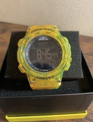 New Invicta Racing Burnout Digital Men's Watch- 52mm, Transparent, Yellow(49044) - Thumbnail 2