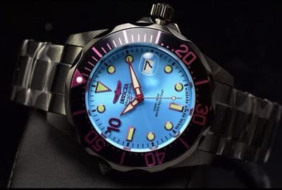 48706 Invicta Grand Diver South Beach 47mm Auto Aqua Blue Dial Men's SS Watch - Image 1