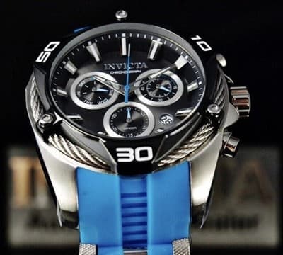 New Invicta Men's 50mm Bolt SWISS Ronda Z60 Quartz Chronograph Blue Strap Watch - Thumbnail 5