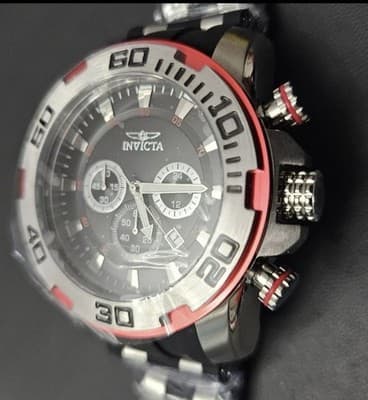 Invicta Pro Diver SCUBA Men's Quartz Watch Black/Red/Silver 22307 NIB - Thumbnail 5