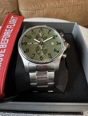 Chase Durer CDW-0094 Men's Watch 45mm Steel Army Green Carbon Fiber Dial New! 🔥 - Thumbnail 4