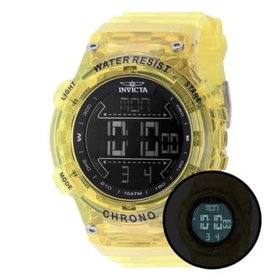 New Invicta Racing Burnout Digital Men's Watch- 52mm, Transparent, Yellow(49044) - Image 1
