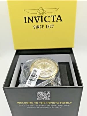 Invicta Men's Watch Specialty Silver Dial Yellow Gold Case Silicone Strap 47375 - Thumbnail 6