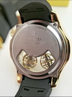 Invicta Men's Watch Specialty Silver Dial Yellow Gold Case Silicone Strap 47375 - Thumbnail 5