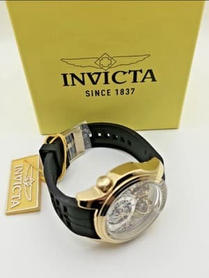 Invicta Men's Watch Specialty Silver Dial Yellow Gold Case Silicone Strap 47375 - Thumbnail 4