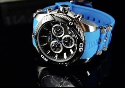 New Invicta Men's 50mm Bolt SWISS Ronda Z60 Quartz Chronograph Blue Strap Watch - Thumbnail 2