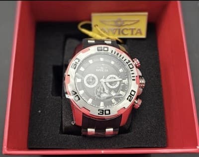 Invicta Pro Diver SCUBA Men's Quartz Watch Black/Red/Silver 22307 NIB - Thumbnail 2