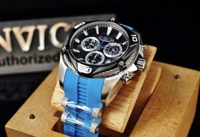 New Invicta Men's 50mm Bolt SWISS Ronda Z60 Quartz Chronograph Blue Strap Watch - Thumbnail 4