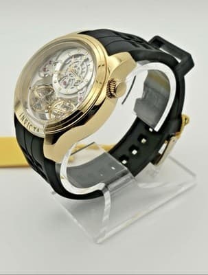 Invicta Men's Watch Specialty Silver Dial Yellow Gold Case Silicone Strap 47375 - Thumbnail 2