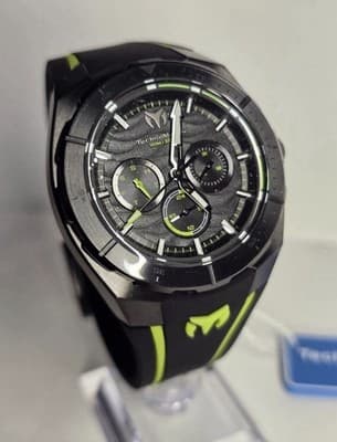 TechnoMarine Cruise Men's Quartz VH63 Watch 43mm Black/Black Green TM-125024 NIB - Image 1