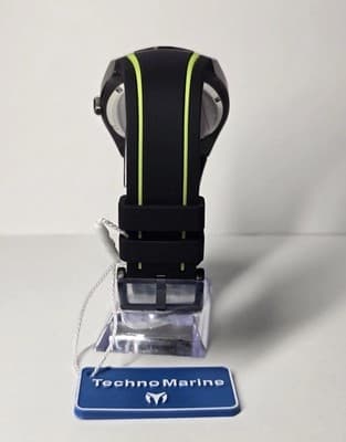 TechnoMarine Cruise Men's Quartz VH63 Watch 43mm Black/Black Green TM-125024 NIB - Thumbnail 4