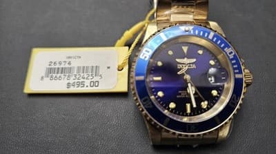 Invicta Pro Diver 26974 Analog Quartz Men's Watch 40mm - Blue/Gold $299 RETAIL🔥 - Thumbnail 2