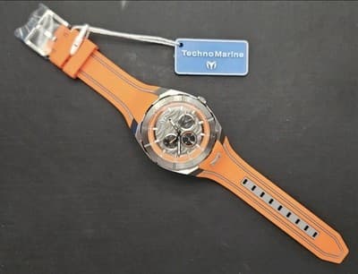 TechnoMarine Cruise Legend Men's Quartz Watch 43mm Orange/Gray TM-125018 NIB - Thumbnail 2