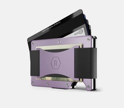 The Ridge Slim RFID Blocking Wallet Aluminum Cash Strap Lavender SEALED NEW! - Thumbnail 2