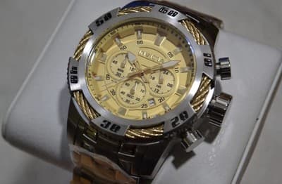 NEW 50mm INVICTA SPEEDWAY CHRONOGRAPH SILVER AND GOLD 49119 WATCH MSRP $395 🔥🔥 - Image 1