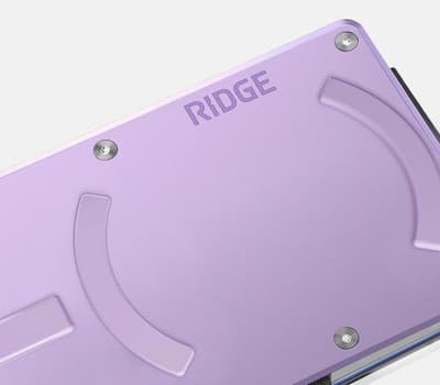 The Ridge Slim RFID Blocking Wallet Aluminum Cash Strap Lavender SEALED NEW! - Thumbnail 3