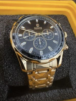 NEW MPW-0344 INVICTA Montres Prestige Men 44.5mm Metal Gold Black PC21S Quartz - Thumbnail 2
