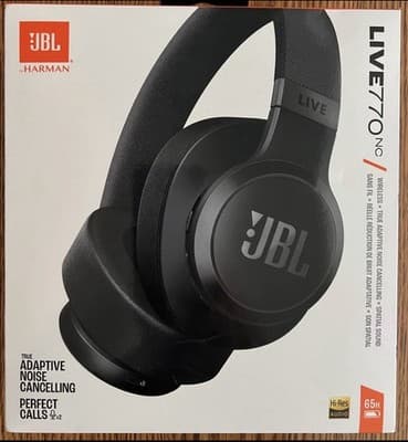 JBL LIVE 770NC Wireless Adaptive Noise Cancelling Over-The-Ear Headphones, Black - Image 1