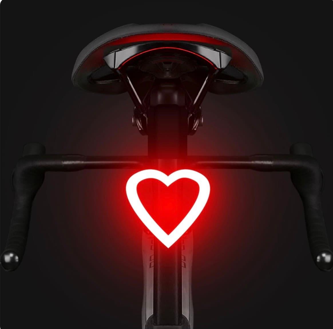 Heart-Shaped USB Rechargeable Bicycle Tail Lamp - Image 1