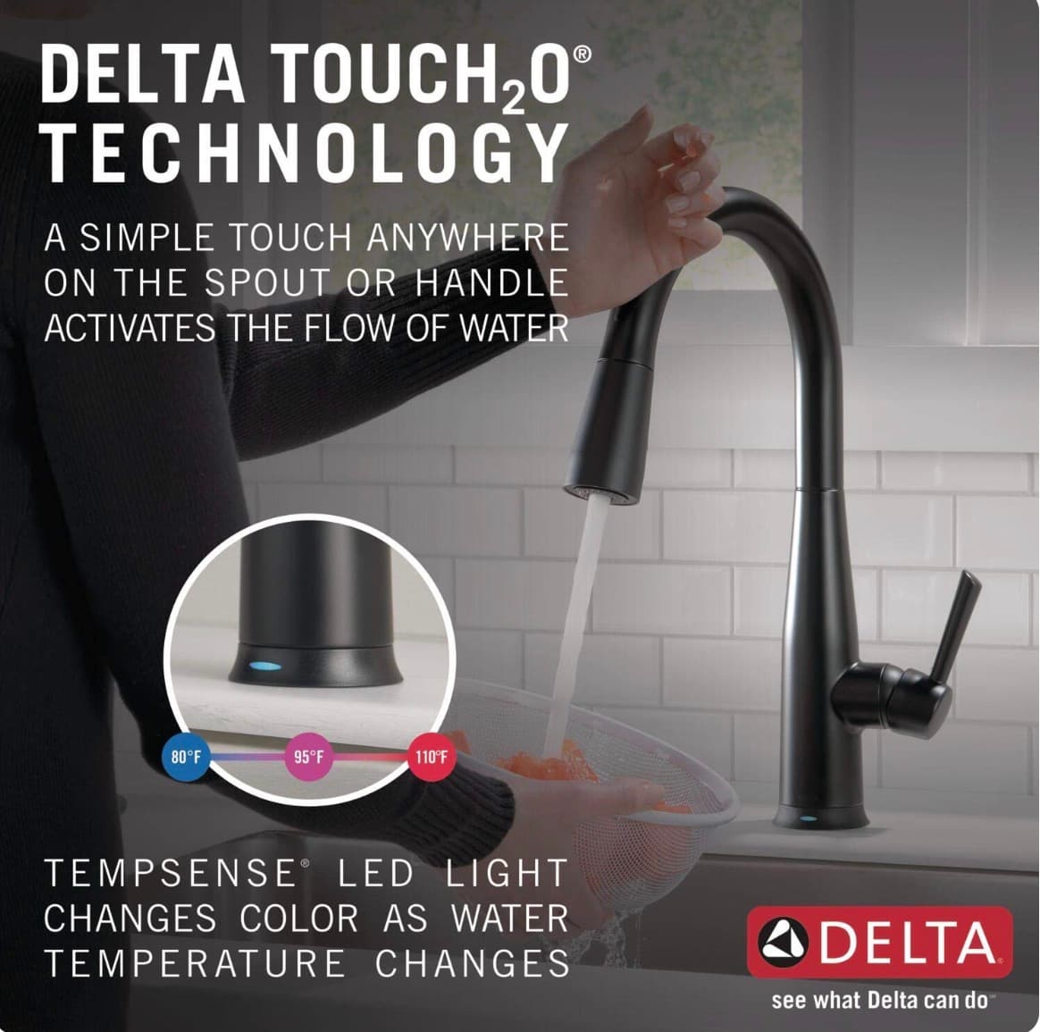 New Delta Matte Black Pull-Down Kitchen Faucet - Thumbnail 4