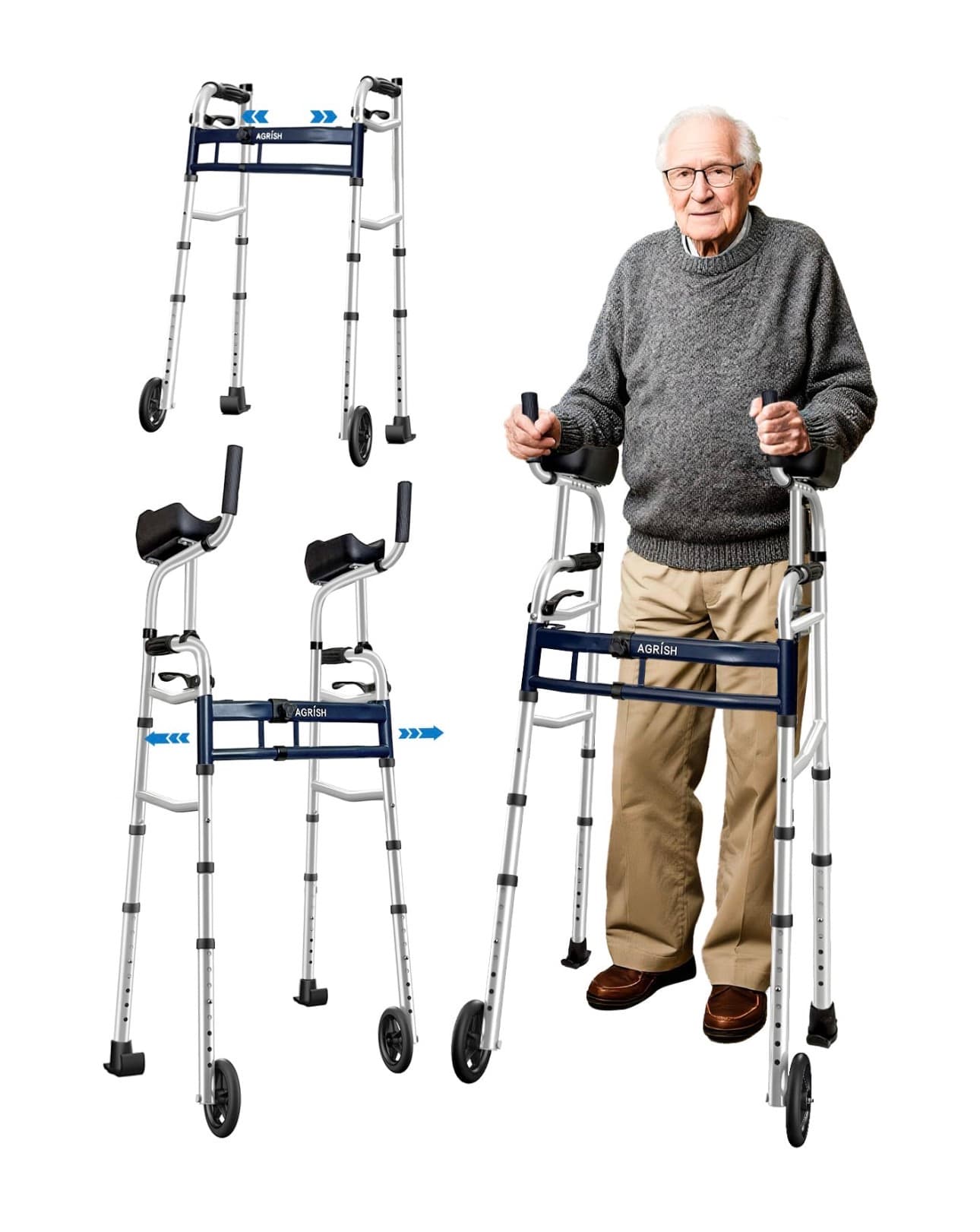 New in Box Bariatric Adjustable Walker with Removable Armrests - up to 450lbs - Image 1