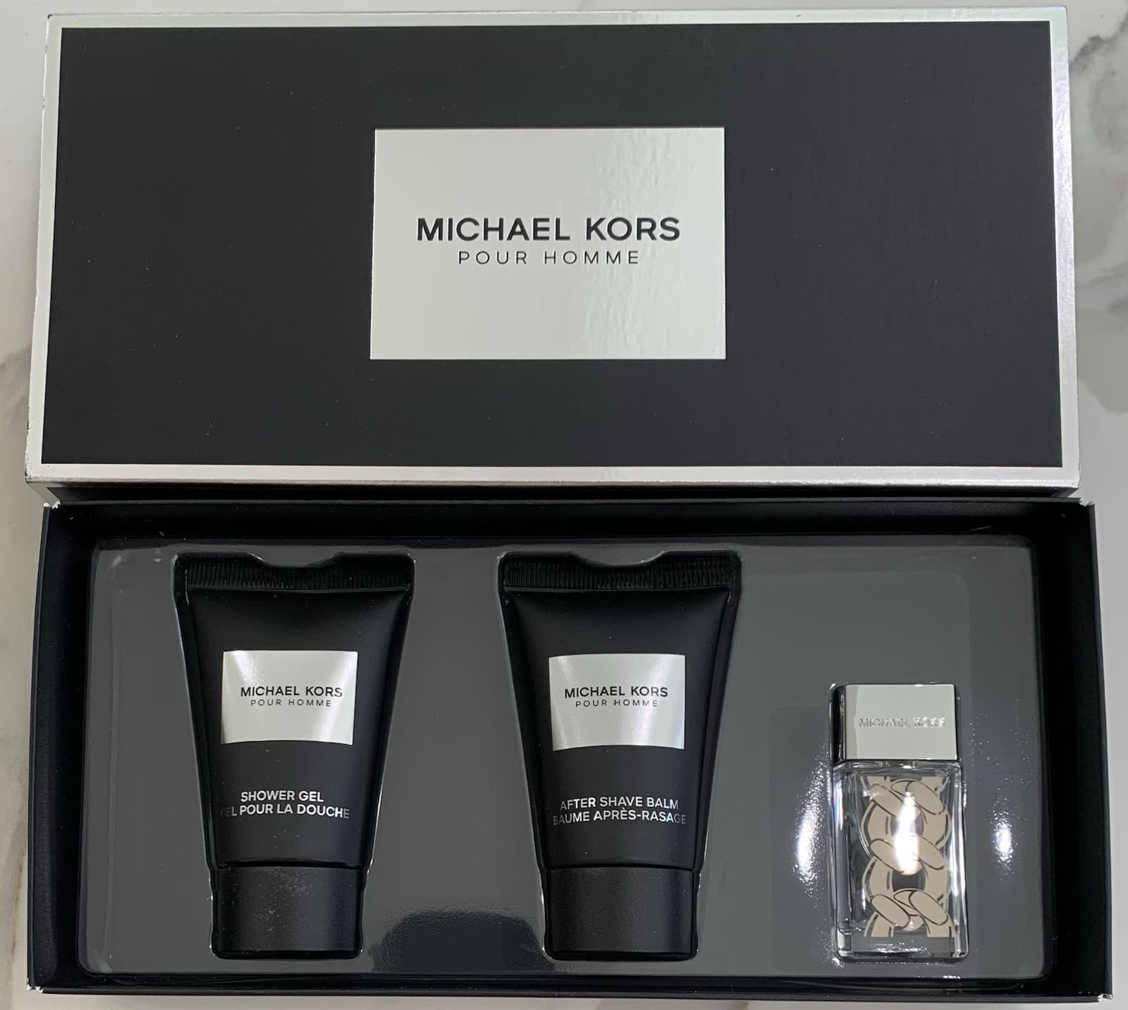 MICHAEL KORS Pour Homme 3pc Set Eau De Parfum 5ml + Shower Gel & Lotion 25ml NIB - Image 1