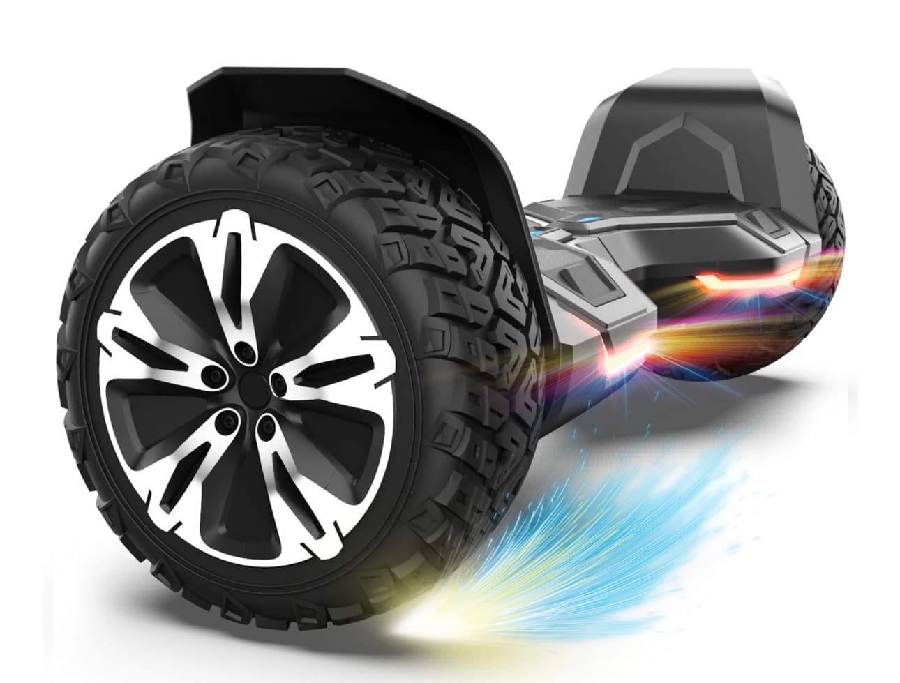 New All-Terrain Hoverboard with LED Lights and Rugged Tires - Image 1