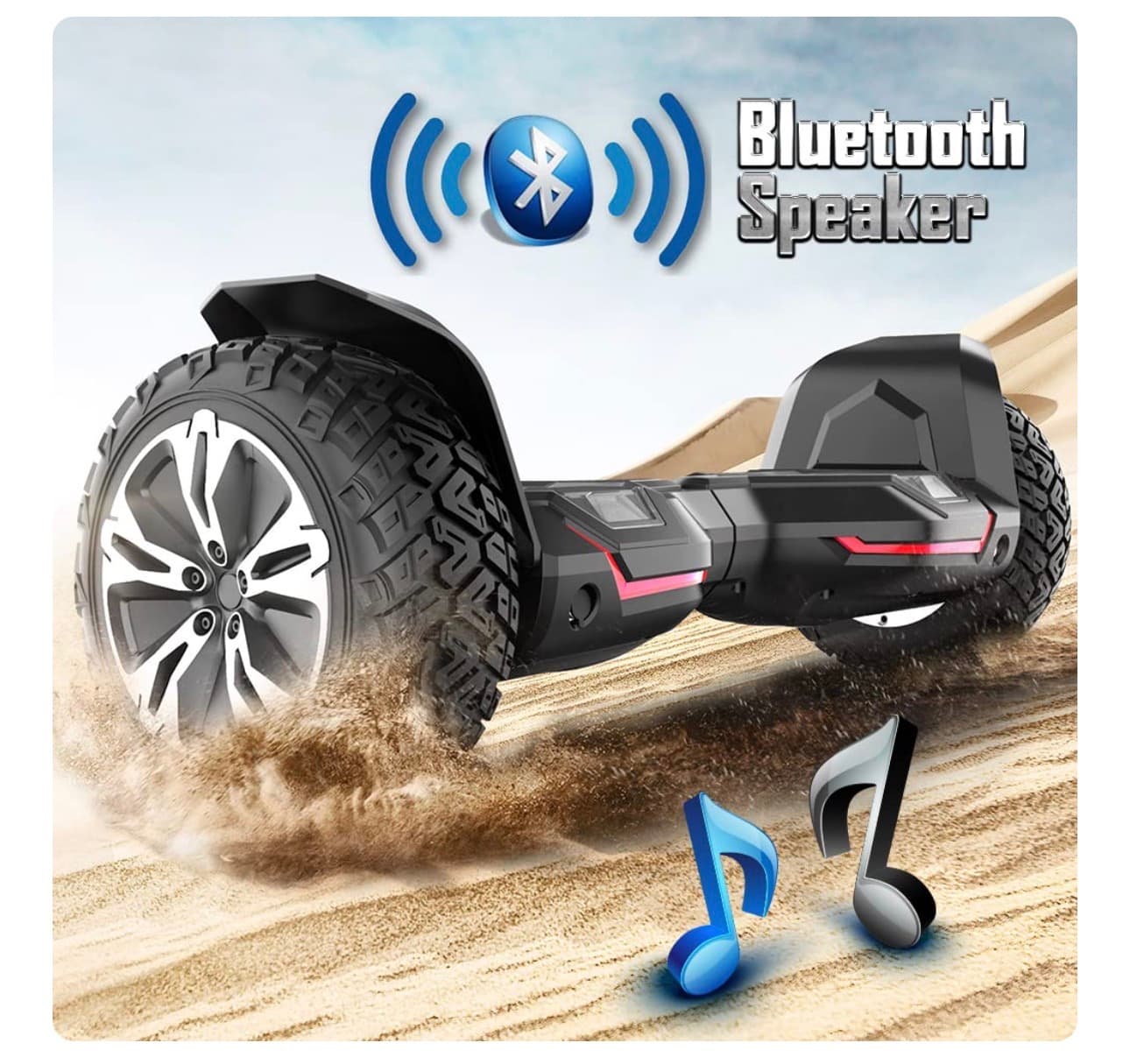 New All-Terrain Hoverboard with LED Lights and Rugged Tires - Thumbnail 5