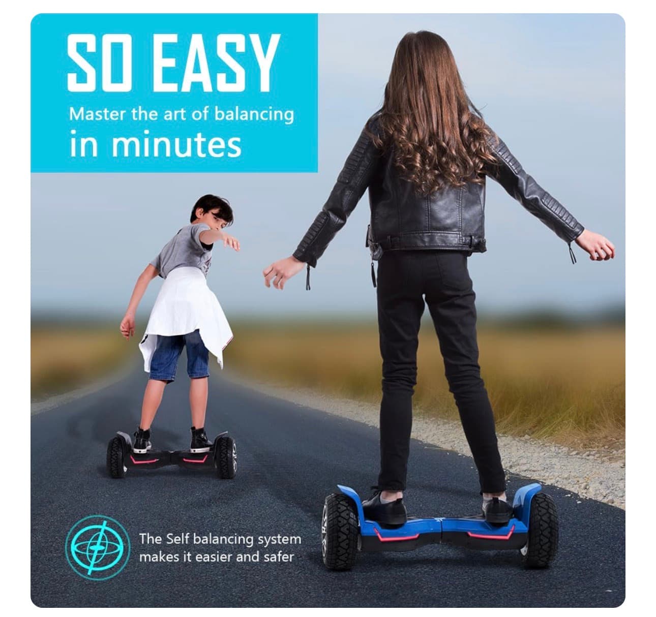 New All-Terrain Hoverboard with LED Lights and Rugged Tires - Thumbnail 8