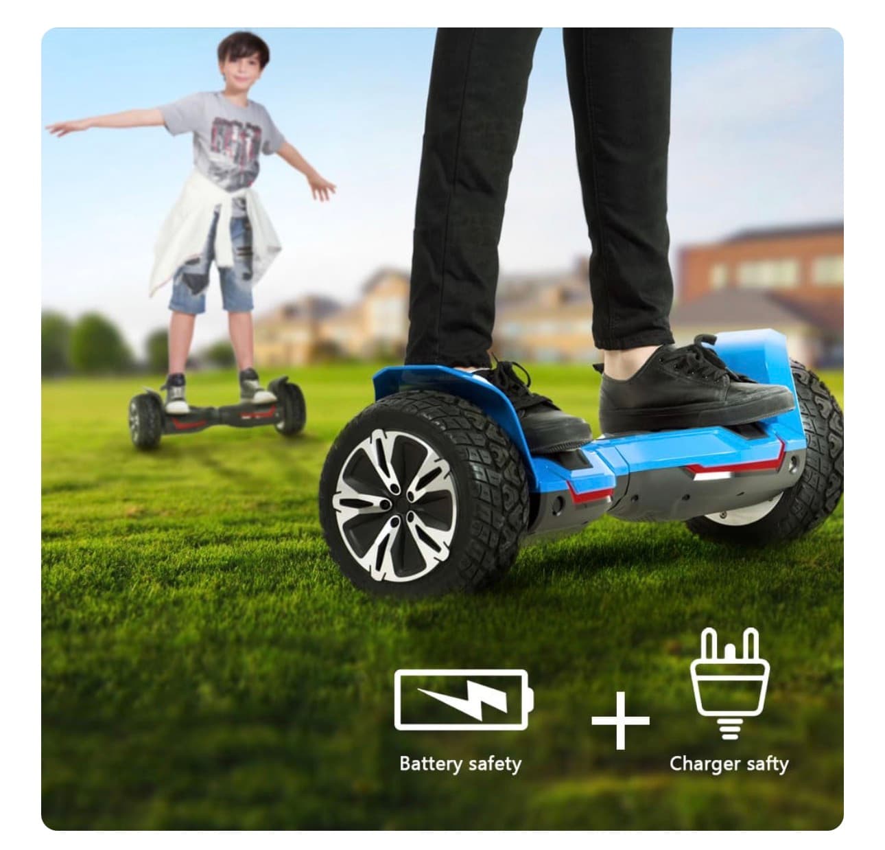 New All-Terrain Hoverboard with LED Lights and Rugged Tires - Thumbnail 6