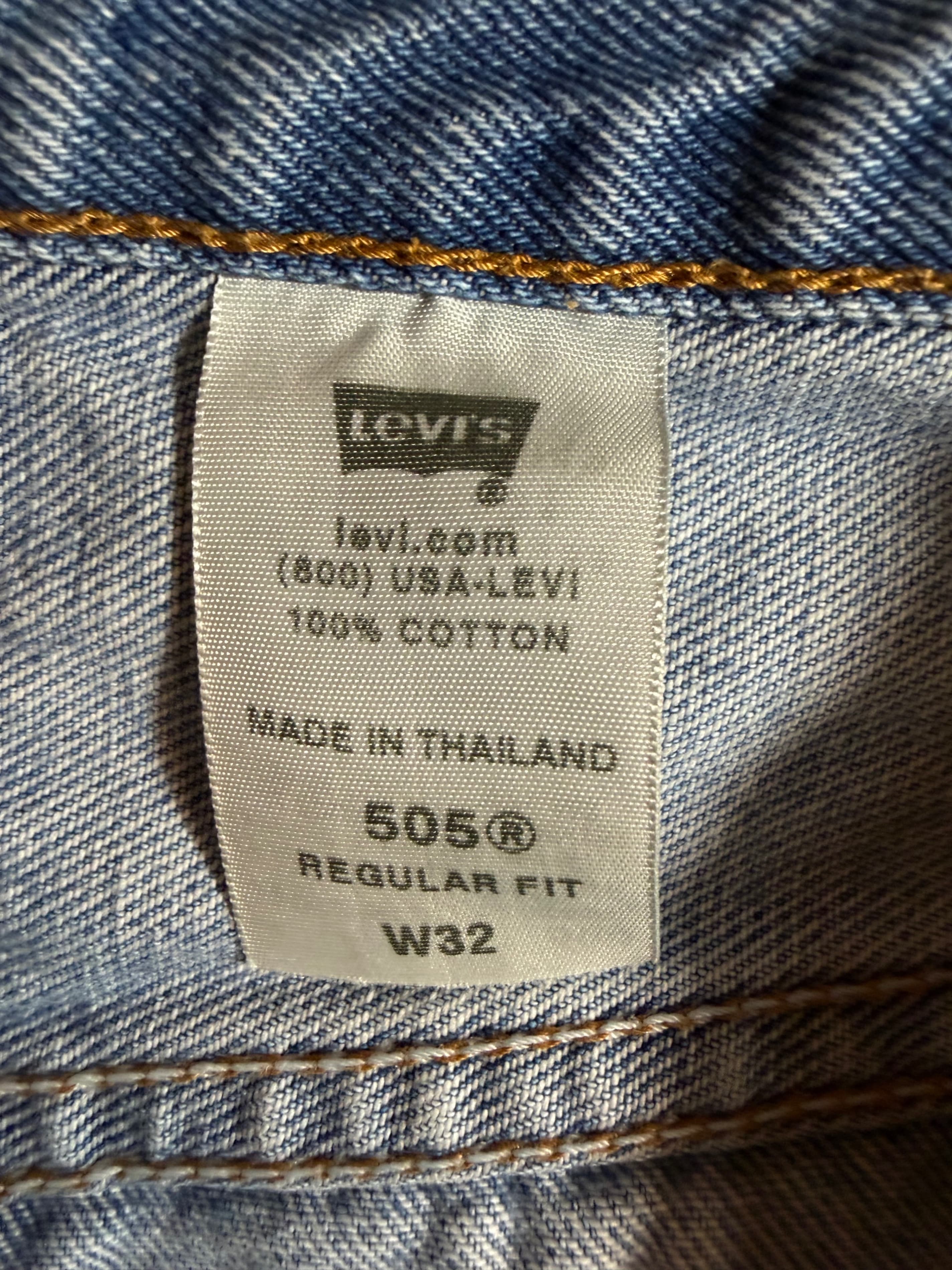 Vintage Y2K Levi's 505 Jorts Mens W32 Light Wash Denim Jean Shorts Regular Fit - Thumbnail 3