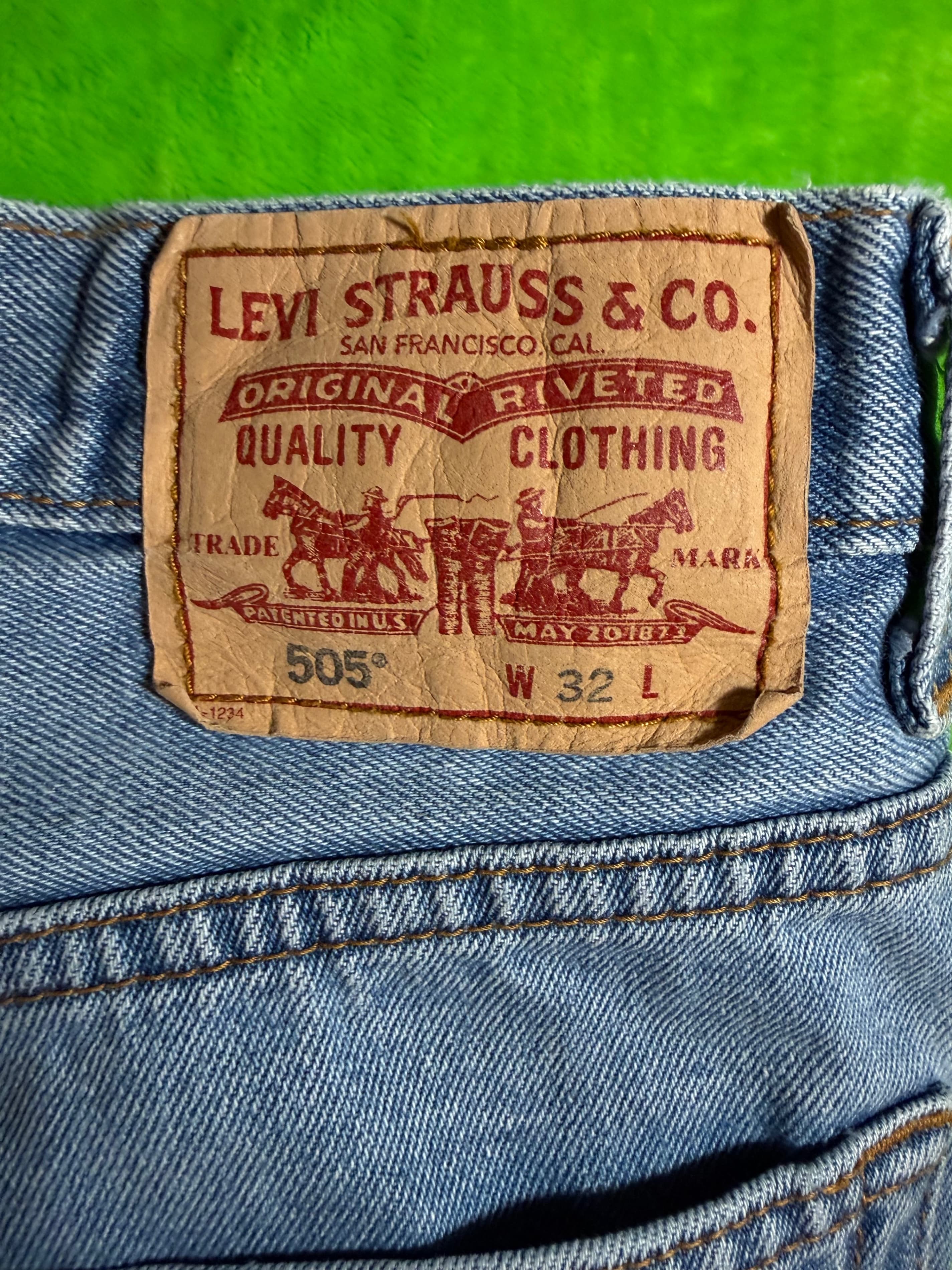 Vintage Y2K Levi's 505 Jorts Mens W32 Light Wash Denim Jean Shorts Regular Fit - Thumbnail 4