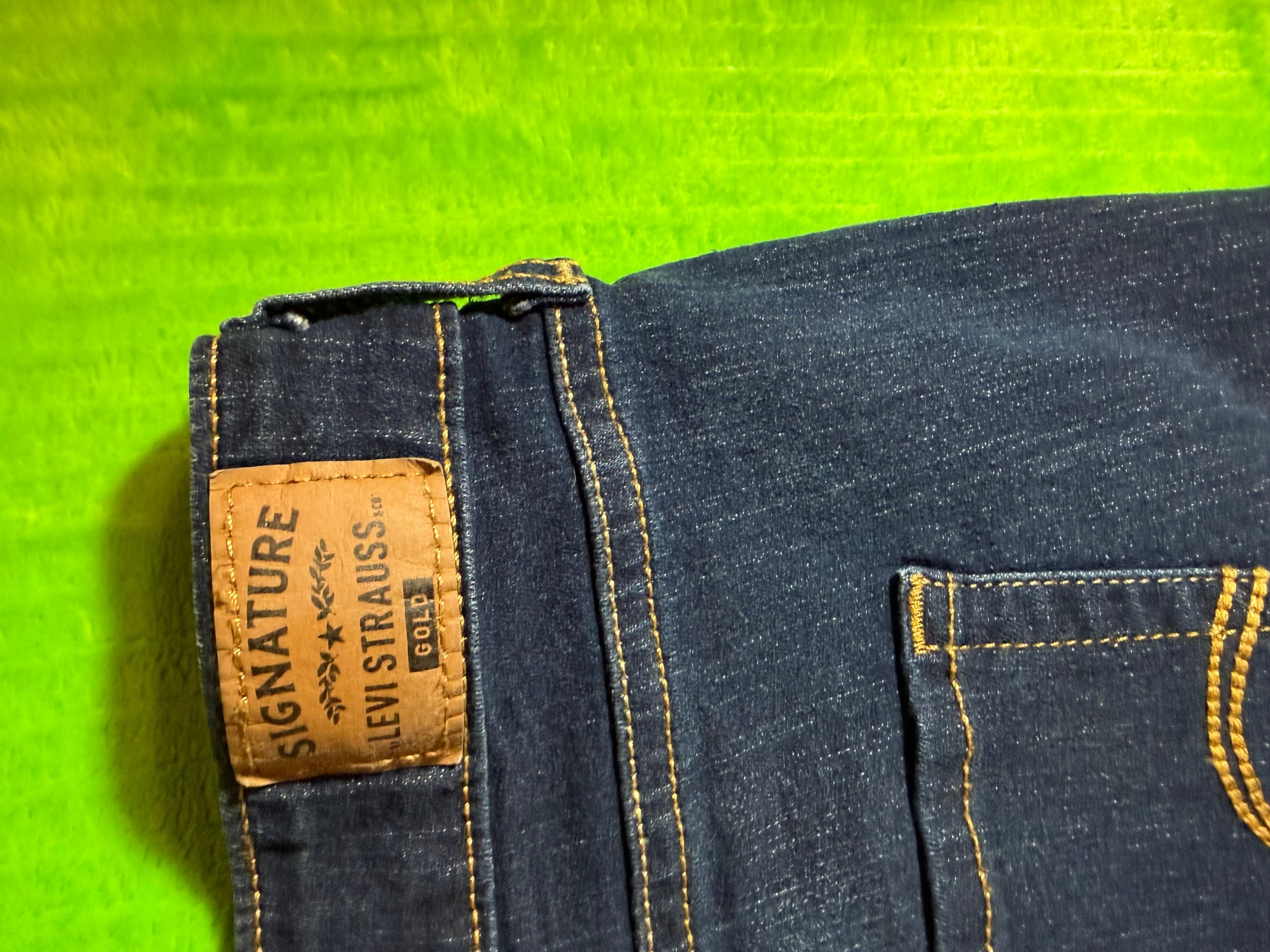 Signature Levi Strauss Gold Womens Plus 26S W38 L30 Mid Rise Boot Cut Jeans Dark - Thumbnail 6