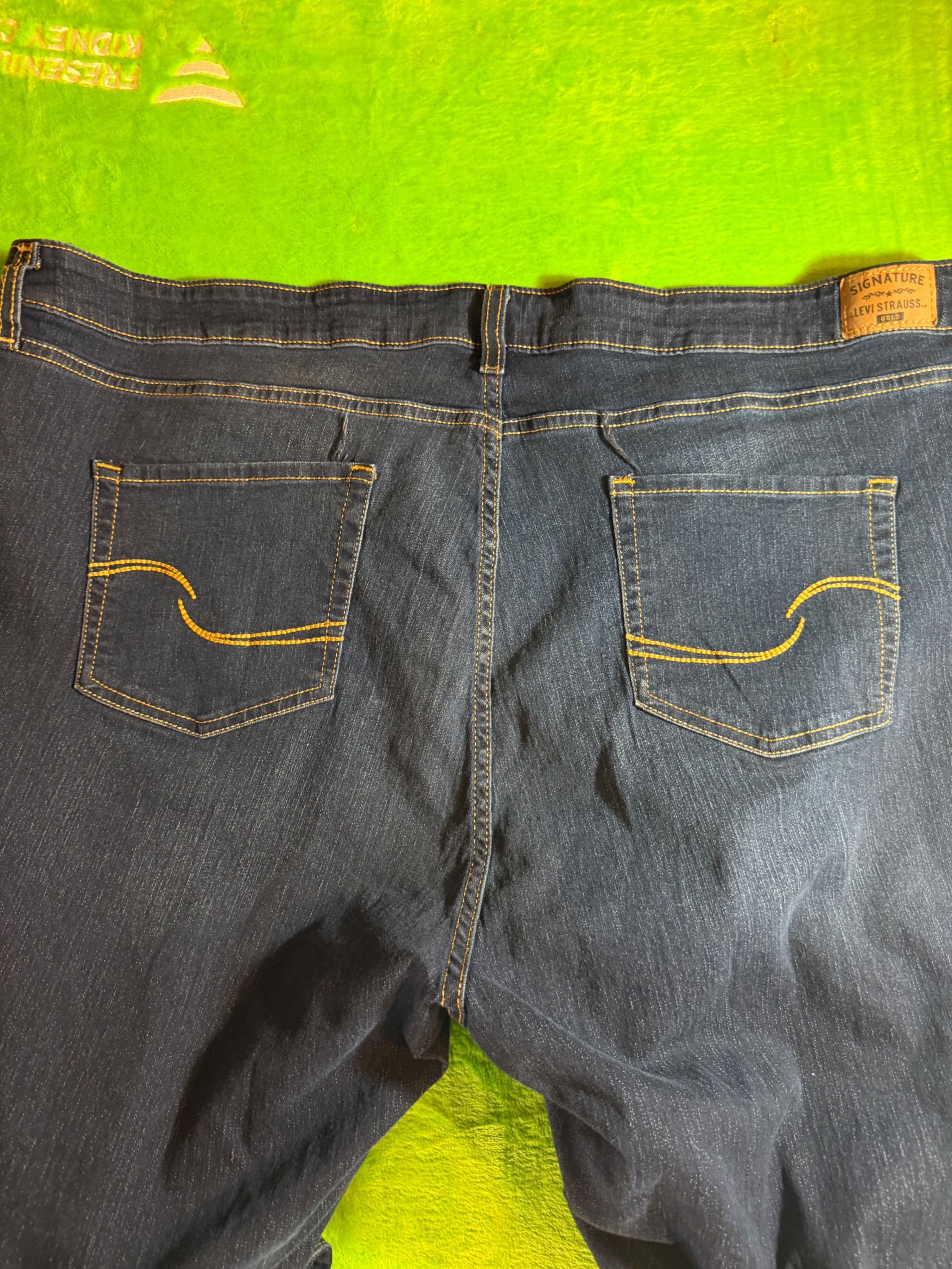 Signature Levi Strauss Gold Womens Plus 26S W38 L30 Mid Rise Boot Cut Jeans Dark - Thumbnail 7