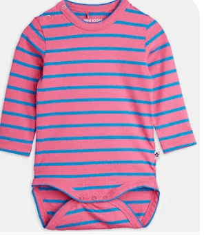 Mini Rodini Striped Baby Bodysuit Long Sleeve - Image 1