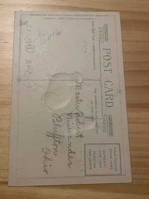 Vintage Embossed Easter Postcard A Peaceful Happy Easter Produced in Germany - Thumbnail 2