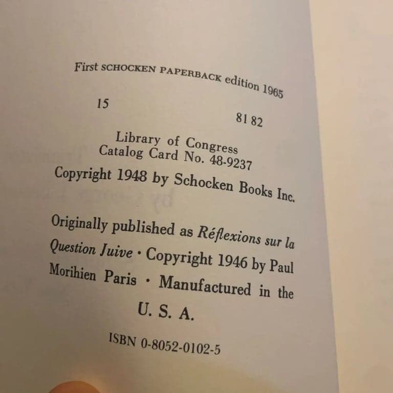 Anti-Semite and Jew: Sartre, Jean-Paul: 9780805230048: Amazon.com: Books - Thumbnail 4