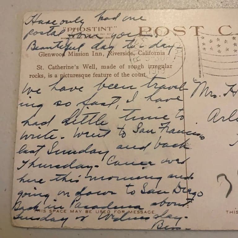 1919 St. Catherine Well, Glenwood Mission Inn Riverside, CA Postcard - Thumbnail 5