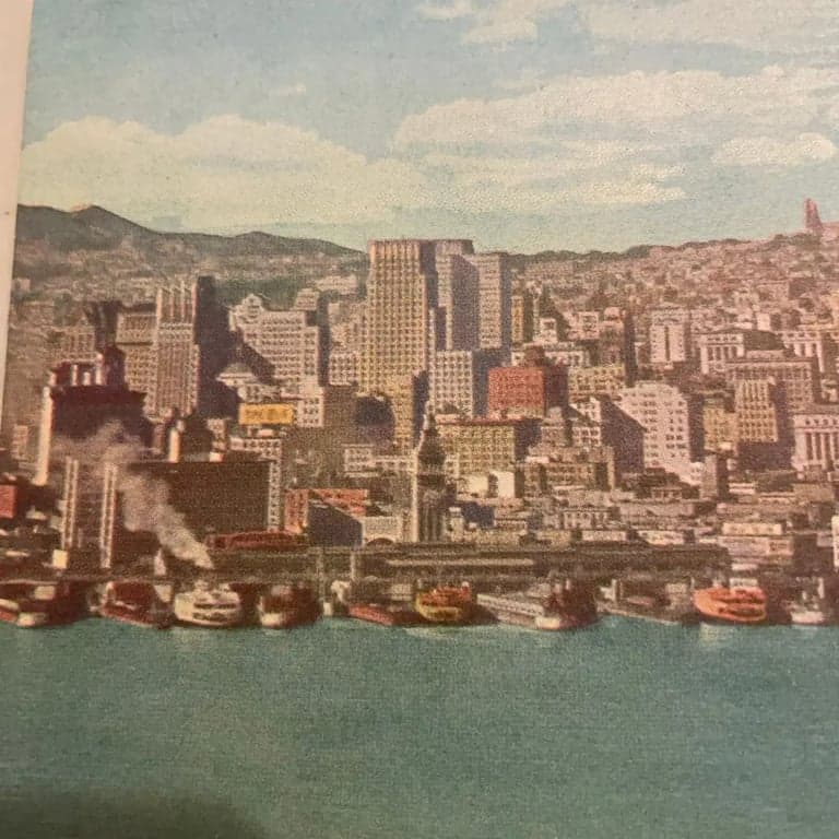 Vintage 1938 Postcard Panoramic photo View Skyline of San Francisco California - Thumbnail 3