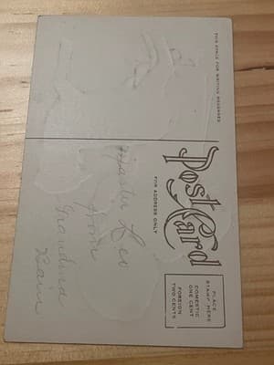 Vintage Easter Postcard A Happy Easter White Lilies Floral Unused Postcard - Thumbnail 2