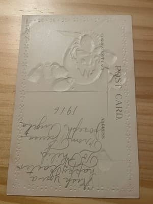 Vintage Easter Postcard Embossed 1916 Easter Greetings Children Bunnies Eggs - Thumbnail 2