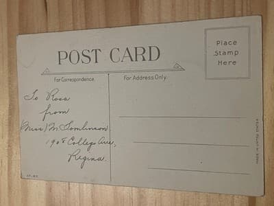 Vintage Valentine Postcard 1908 Handwritten Regina Children Roses Greeting - Thumbnail 2