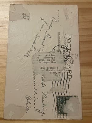 Vintage Embossed Easter Postcard Girl Rabbits Postmarked Handwritten Greeting - Thumbnail 2